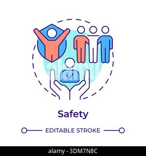 Safety multi color concept icon Stock Vector