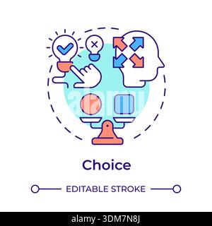 Choice multi color concept icon Stock Vector