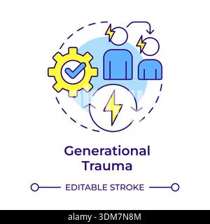 Generational trauma multi color concept icon Stock Vector