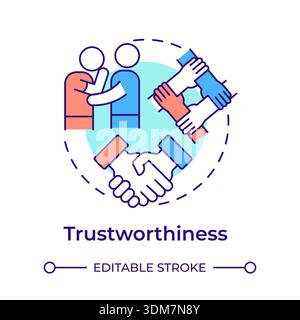 Trustworthiness multi color concept icon Stock Vector