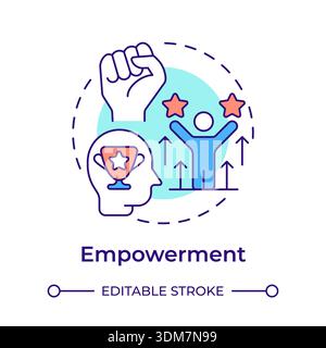 Empowerment multi color concept icon Stock Vector