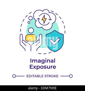Imaginal exposure multi color concept icon Stock Vector