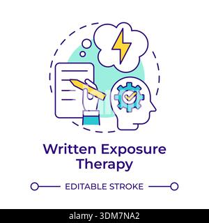 Written exposure therapy multi color concept icon Stock Vector