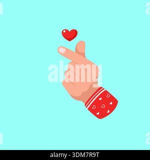 Finger Heart Gesture With Love Stock Vector