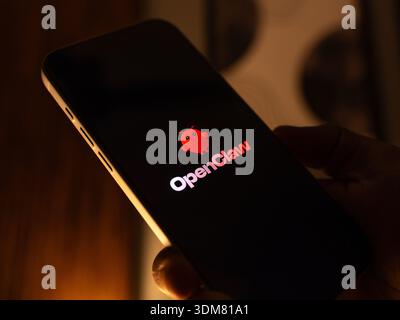 Openclaw logo is displayed on the screen of a smartphone, in Bangalore, India, on February 04, 2026 Stock Photo