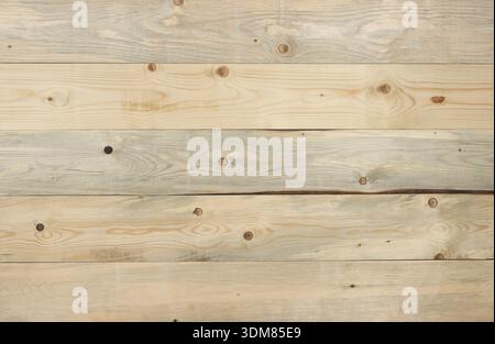 Light natural pine wooden plank texture background with horizontal boards Stock Photo