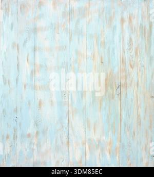 Light blue wooden plank wall texture background with vertical boards, soft pastel blue paint Stock Photo