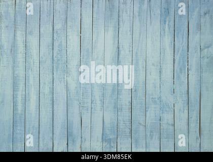 Light blue wooden plank wall texture background with vertical boards, soft pastel blue paint Stock Photo