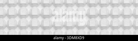 White textured foam material showing a repeating pattern of circular bumps and squared depressions Stock Photo