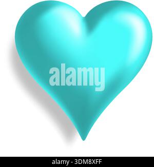 A classic teal blue heart, the universal symbol of love, is a popular design element for Valentines Day greeting cards Stock Vector