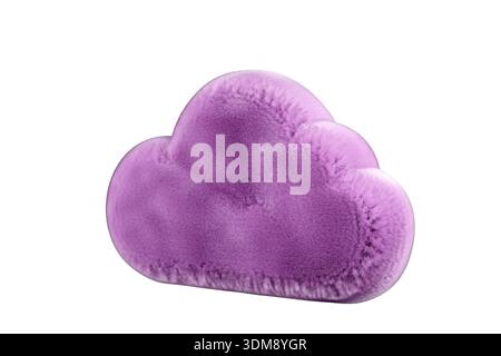 Soft purple cloud on a white background. 3d rendering Stock Photo