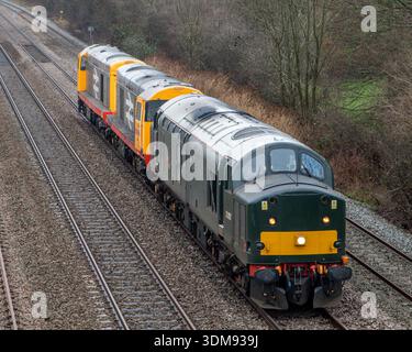 Class 37 diesel locomotives Nos. 37611 and 37901 travelling light ...