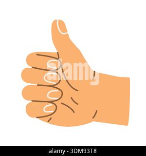 hand showing OK, thumbs up as a symbol of approval, agreement and positive feedback, social media and communication concept - vector illustration Stock Vector