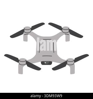 drone, symbol of modern technology, aerial photography and innovation, remote control device concept, tech, media and future themes - vector illustrat Stock Vector