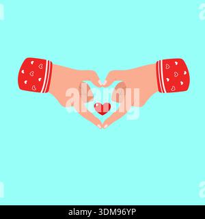 Hands Form Heart With Love Stock Vector