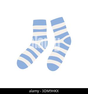 Vector icon striped socks. Funny element in a cartoon style Stock Vector
