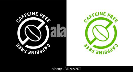 Caffeine free vector logo icon sign. Allergy decaffeinated coffee symbol health natural eco label. Stock Vector