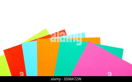 Colorful sheets of paper on white background Stock Photo