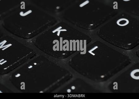 Close-up of a laptop keyboard, Kempen, North Rhine-Westphalia, Germany Stock Photo