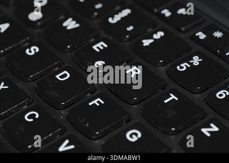 Close-up of a laptop keyboard, Kempen, North Rhine-Westphalia, Germany Stock Photo