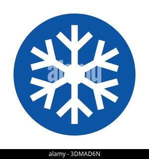 This image features a snowflake symbol on a blue background, ideal for projects related to winter, cold weather, or seasonal themes. Use for design ne Stock Vector