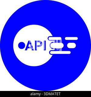 Blue Circular API Integration Icon for Software Development and Data Connectivity Stock Vector