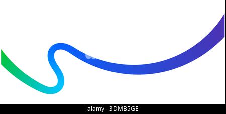 Abstract curved dynamic line modern background with blue and green gradient. Stock Vector