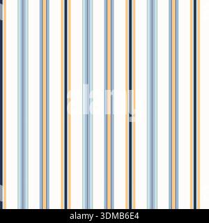 Seamless vertical stripe pattern in blue, orange, and white. Clean and modern design ideal for textiles, wallpapers, packaging, branding, and digital Stock Vector