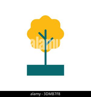 Tree simply flat style isolated on white background. Vector ...