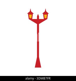 Street lighting flat style icon. Vector illustration Stock Vector