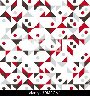 Geometric precision aesthetic, color block tessellation modern seamless vector patterns. Neutral retro colors. Repeatable design for fabric collection Stock Vector