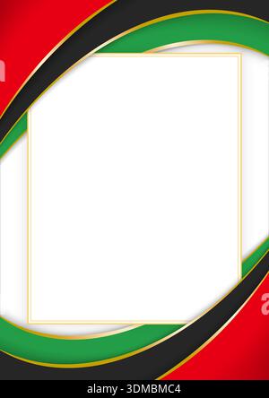 Vertical frame and border with colors of Libya flag, template elements ...