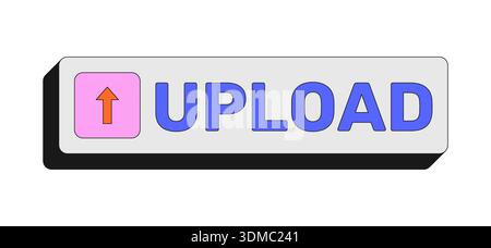 Upload rectangular UI web button Stock Vector