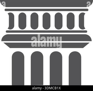 A building with four pillars and a large archway Stock Vector