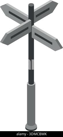 A street sign with four arrows pointing in different directions Stock Vector