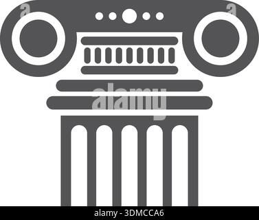 A black and white image of a column with a dome on top Stock Vector