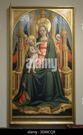 Madonna and Child with Two Angels - by Giovanni Dal Ponte Stock Photo ...