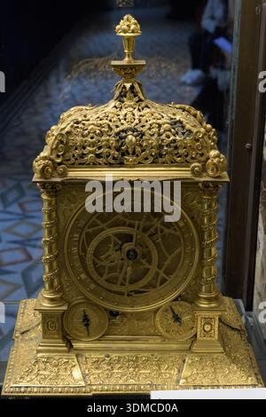 An astronomical table clock, Biblioteca Ambrosiana, Milan. Stock Photo