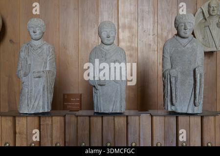 13th century busts of saints within almond-shaped frames. From Legnano. Carlo Taverna Collection (1886). Castello Sforzesco, Milan. Stock Photo