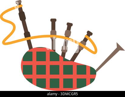 A kilt with a kilt bag and a kilt bag with a kilt bag Stock Vector