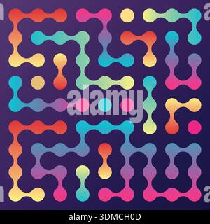 A colorful maze of dots and lines Stock Vector