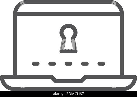 A laptop with a key on it Stock Vector