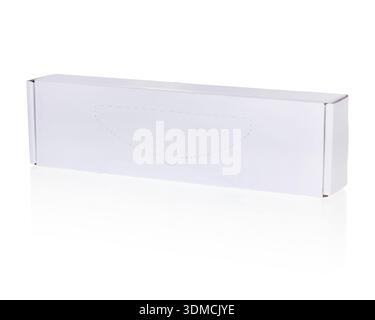 Long White Rectangular Cardboard Box Stock Photo