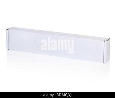 Long White Cardboard Shipping Box Stock Photo