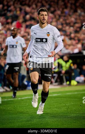 Match Real Guido Rodriguez of Valencia CF during LaLiga EA Sports match between ...