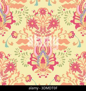 Retro Plaid Floral Accent Pattern Stock Vector