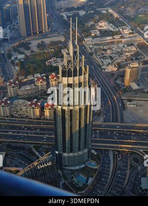 Daytime view from the Burj Khalifa, Dubai, Dubai Emirate, United Arab Emirates Stock Photo