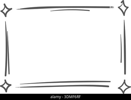 Hand drawn rectangle border. Rough square frame Stock Vector