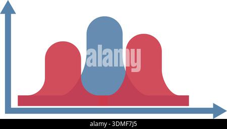 Infographic diagram color icon. Area chart symbol Stock Vector