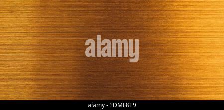 Golden brushed aluminum using as technical panoramic header or backdrop with space for text Stock Photo